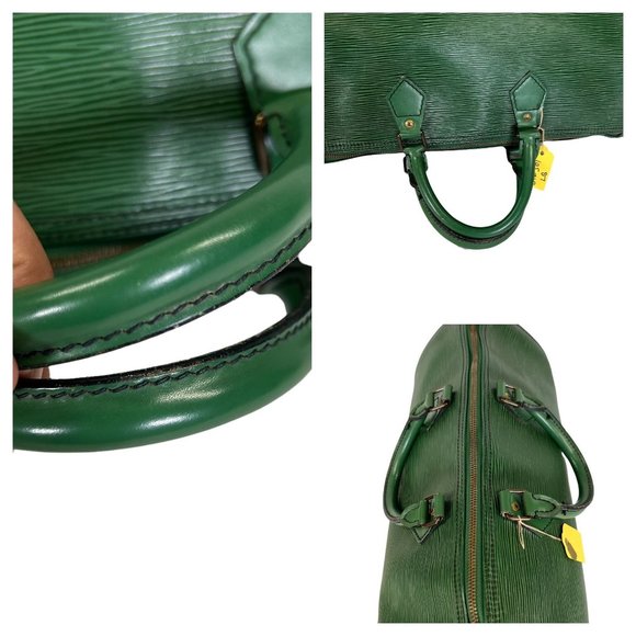 Authentic Louis Vuitton Satchel Bag Speedy 35 Green Epi Used LV Handbag Vintage - Picture 7 of 13